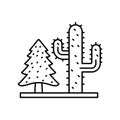 Cactus Line Style vector icon which can easily modify or edit Royalty Free Stock Photo