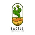 Cactus logo design template