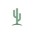 Cactus logo design vector template