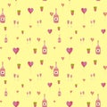 Cactus love balloon yellow a watercolor pattern