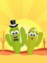 Cactus in love in the desert