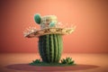 Cactus mexican sombrero party. Generate Ai