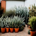 Cactus nursery in the desert. Royalty Free Stock Photo