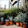 Cactus nursery in the desert. Royalty Free Stock Photo