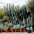 Cactus nursery in the desert. Royalty Free Stock Photo