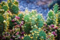 cactus Opuntia with flowers