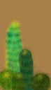 Cactus plant green color drawing Royalty Free Stock Photo