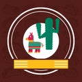 Cactus plant and pinata mexican culture