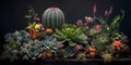 Cactus plant succulent blurred photo, copy space background
