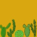 Cactus plants succulents cute background