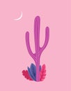 Cactus print isolated