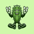 Cactus Retro Vintage Character Royalty Free Stock Photo
