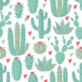 Cactus seamless pattern Royalty Free Stock Photo