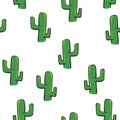 Cactus seamless pattern isolated on white background.Mexican seamless pattern.