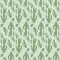 Cactus seamless pattern. Mexican exotic plant endless background. Nopal loop cover. Vector hand drawn illustration Royalty Free Stock Photo
