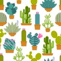 Cactus seamless pattern