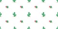 Cactus seamless pattern vector flower plant Desert botanica garden summer isolated background repeat wallpaper Royalty Free Stock Photo