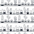 Cactus seamless pattern