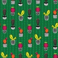 Cactus seamless repeat pattern Royalty Free Stock Photo