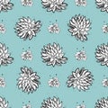 Cactus seamless vector pattern. Vector hand drawn blue green succulent cactus illustration. Seamless plant wallpaper.