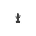 Cactus simple icon isolated on white background