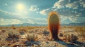 Cactus Standing in Desert Royalty Free Stock Photo