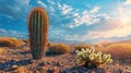 Cactus Standing in Desert Royalty Free Stock Photo