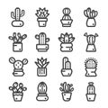 Cactus,succulent plant icon Royalty Free Stock Photo