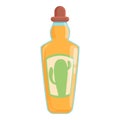 Cactus tequila bottle icon cartoon vector. Glass shot Royalty Free Stock Photo