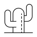 Cactus thin line icon. Mexican vector illustration isolated on white. Plant outline style design, designed for web and