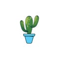 Cactus vector icon illustration Royalty Free Stock Photo