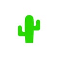 Cactus vector silhouette. Flat cactus icon. Cactus plant isolated on white Royalty Free Stock Photo