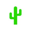 Cactus vector silhouette. Flat cactus icon. Cactus plant isolated on white Royalty Free Stock Photo