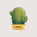 Cactus Vegetable Cute Playful Flat Icon by Generative AI Royalty Free Stock Photo