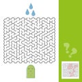Cactus and water maze game for younger kids with a solution - Vector Royalty Free Stock Photo