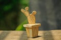 Cactus wood,cactus on wood Still Life Royalty Free Stock Photo