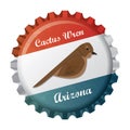 Cactus wren. Vector illustration decorative design