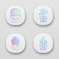 Cactuses app icons set