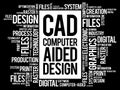 CAD - Computer Aided Design word cloud Royalty Free Stock Photo