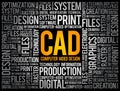 CAD - Computer Aided Design word cloud Royalty Free Stock Photo