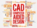 CAD - Computer Aided Design word cloud Royalty Free Stock Photo