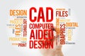 CAD - Computer Aided Design word cloud with marker, business concept background Royalty Free Stock Photo