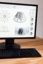 Cad engineer workstation Royalty Free Stock Photo