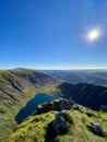 Cadair Idris mountain in North Wales, part of Snowdonia National Park and close to the Mach Loop Royalty Free Stock Photo