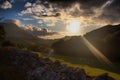 Cadair idris mountain range in snowdonia at sunset Royalty Free Stock Photo