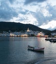 Cadaques sunset. Romanticism in the Mediterranean Sea. The village of Salvador Dali, in Costa Brava, Gerona, Catalonia, Spain Royalty Free Stock Photo