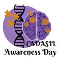 CADASIL Awareness Day, postcard or banner design about a rare neurological syndrome