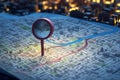 Cadastre map search lights. Generate Ai