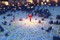 Cadastre map search point. Generate Ai