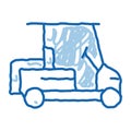 Caddy Golf Car doodle icon hand drawn illustration Royalty Free Stock Photo